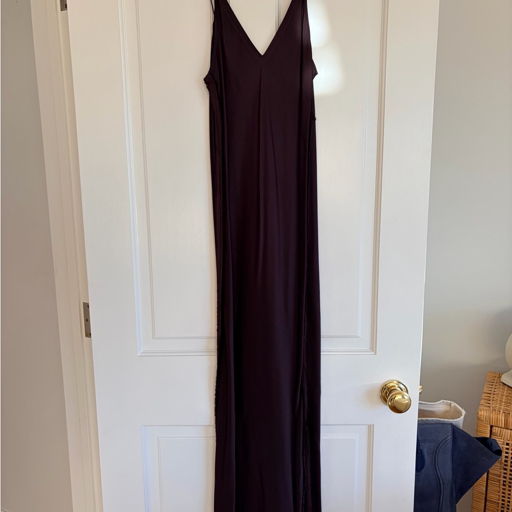 Helmut Lang Brown Silk Maxi Dress